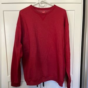 HANES PREMIUM Red Crew Neck Pullover Sweatshirt MEN'S LARGE